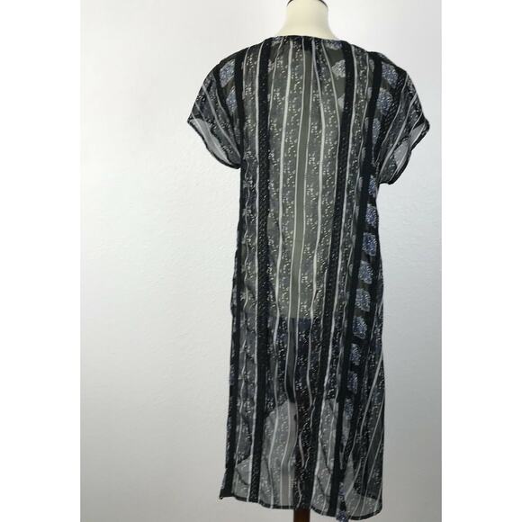 Lucky Brand Sheer Floral Crochet Trim Coverup Dress - Picture 7 of 9